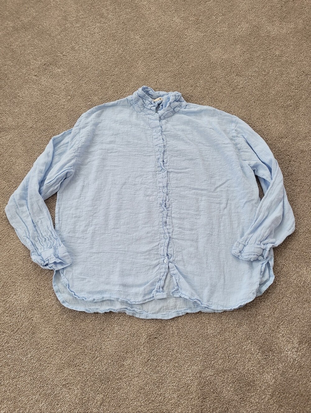 Blanknyc Womens Linen & Viscose Button Up Blouse Blouse Size Medium